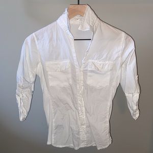 Love Tree White Button-Up Shirt